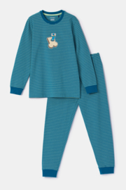 Woody | Jongens-Heren Pyjama, groene streep