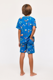 Woody | Jongens-Heren Pyjama, onderwater print blauw