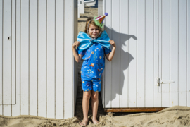 Woody | Jongens-Heren Pyjama, onderwater print blauw