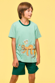 Woody | Jongens-Heren Pyjama, muntgroen