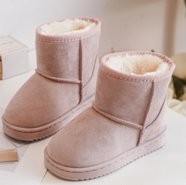 Furry boots old rose