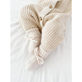 Merino wool booties off white