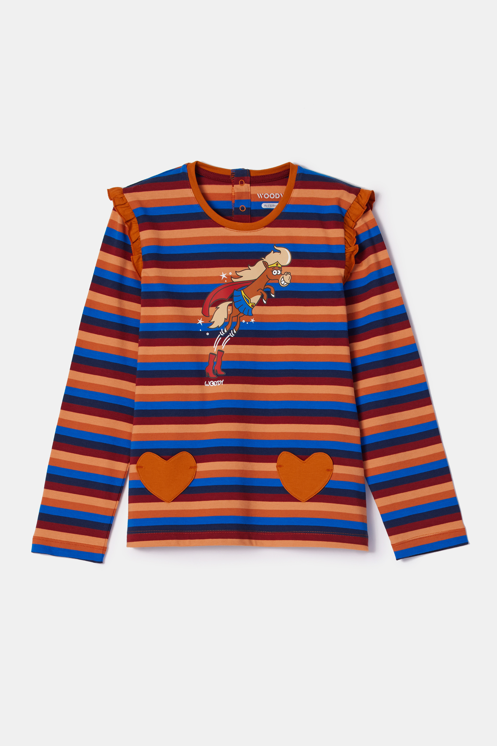 Woody | Meisjes-Dames Pyjama, multicolor streep