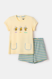 Woody | Meisjes-Dames Pyjama, lichtgeel