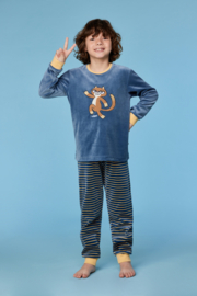Woody | Jongens-Heren Pyjama, blauwgrijs