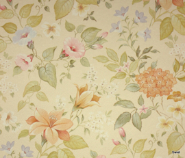 Zoet pastel bloemenbehang