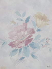 Pastel bloemenbehang