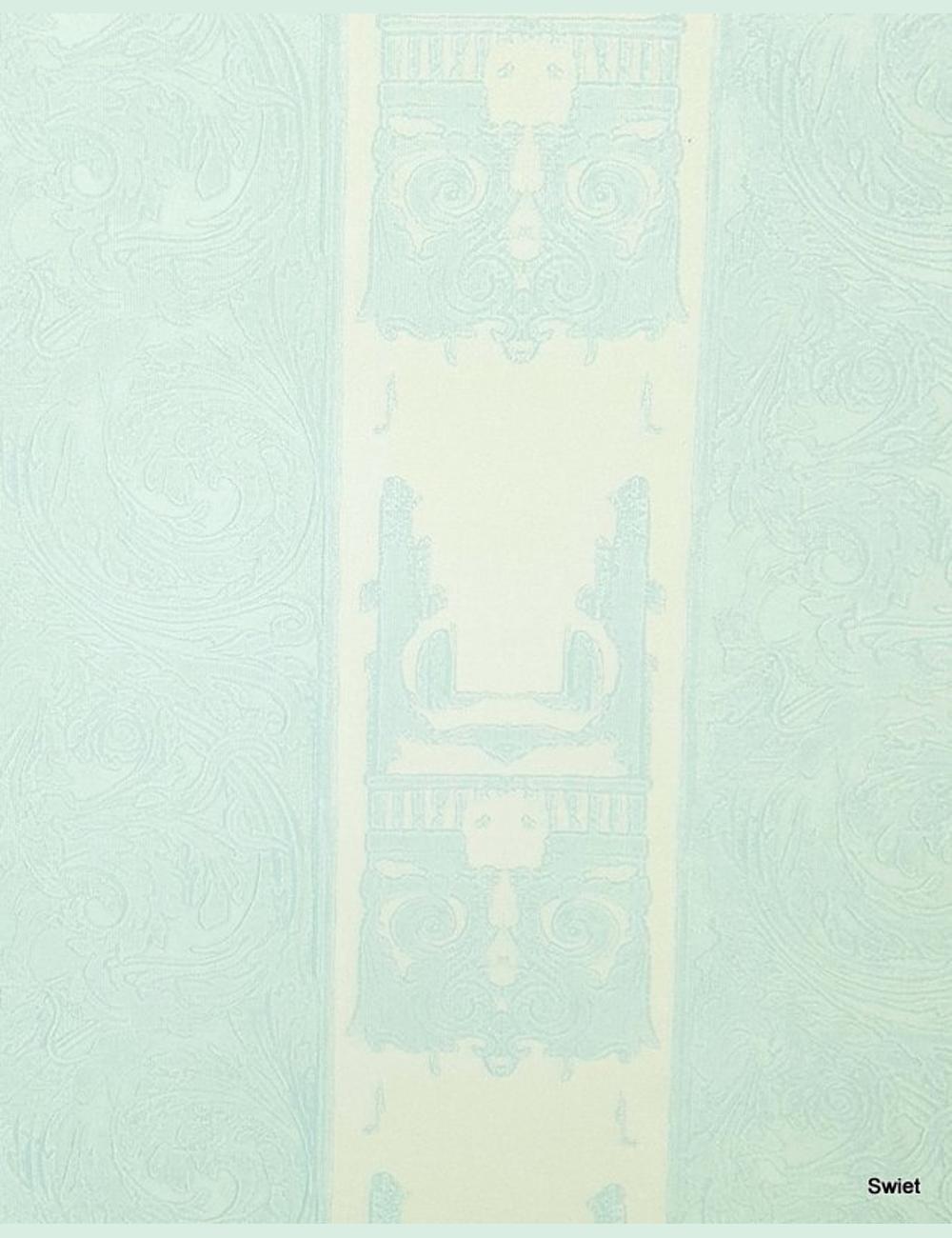 Vinyl blauw wit behang