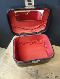 Zwarte vintage beautycase