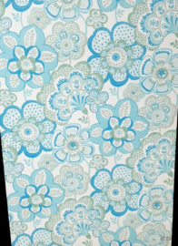 Vintage blauw bloemen behang