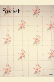 Bloemen op zachtrood ruitje