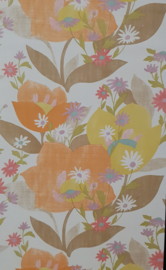 Groovy behang met fluor bloemen
