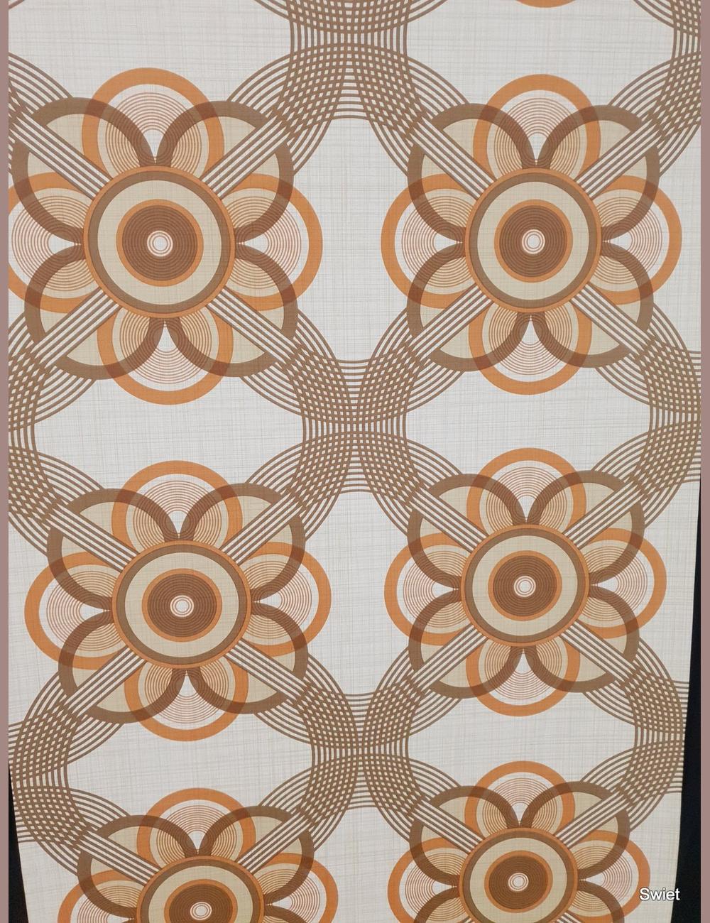 70s grafisch bloemen behang