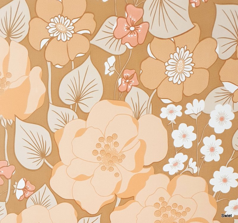 70s grote bloemen behang