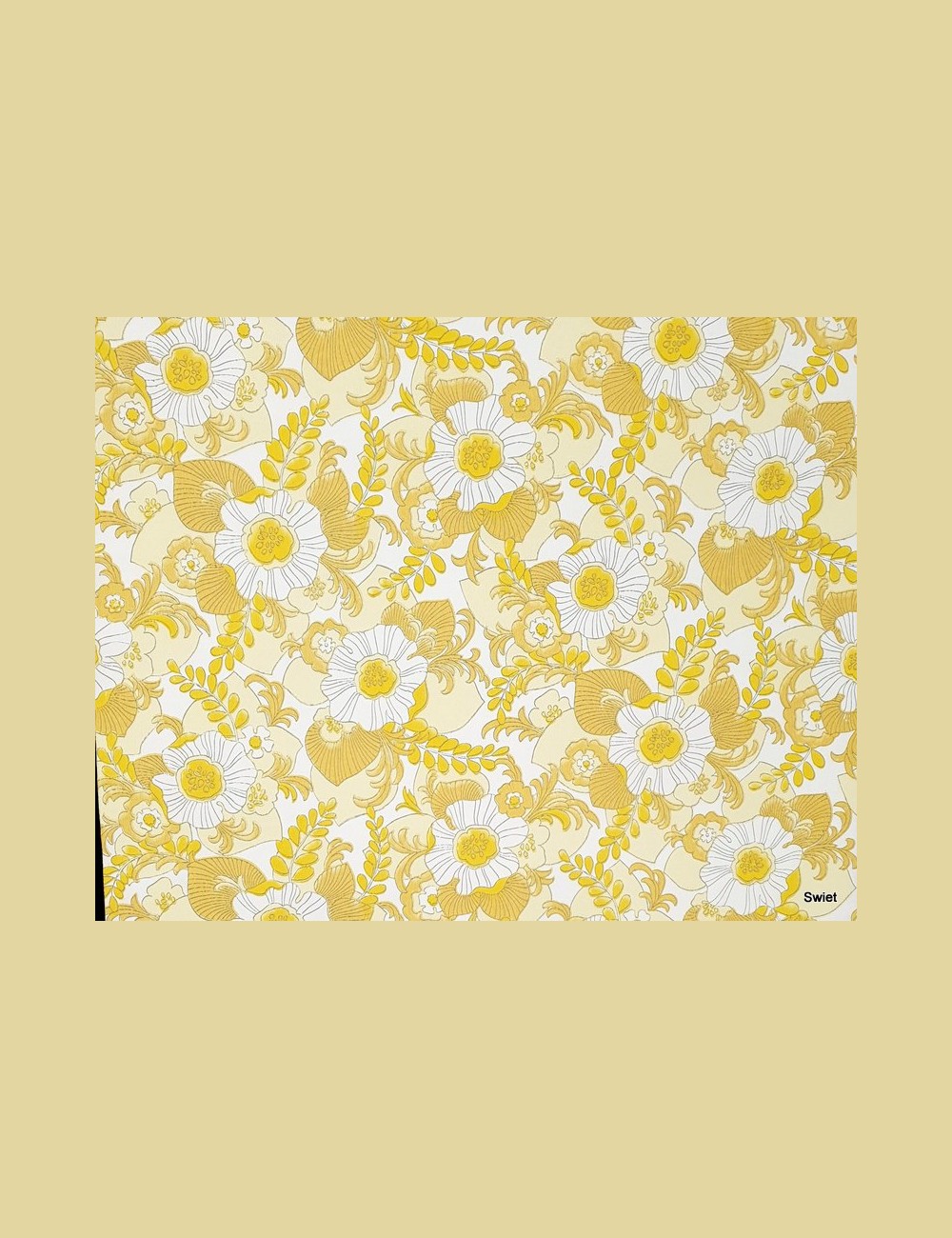 Geel  bloemenbehang