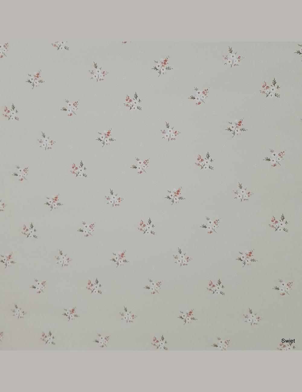Beige bloemetjesbehang