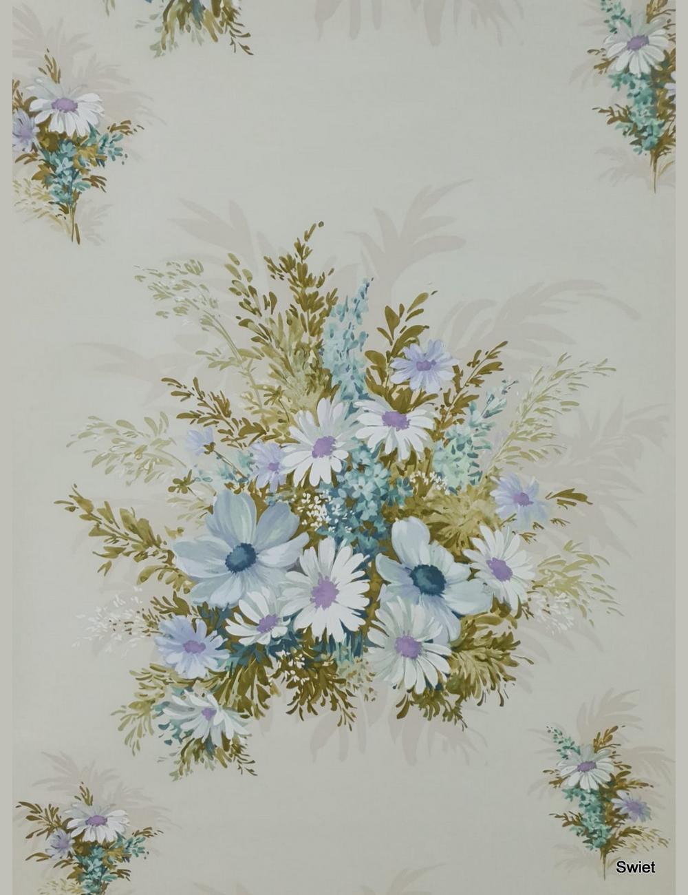 Retro blauw bloemenboeket
