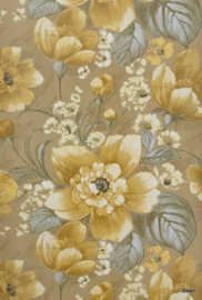 Geel bloemenbehang 70s