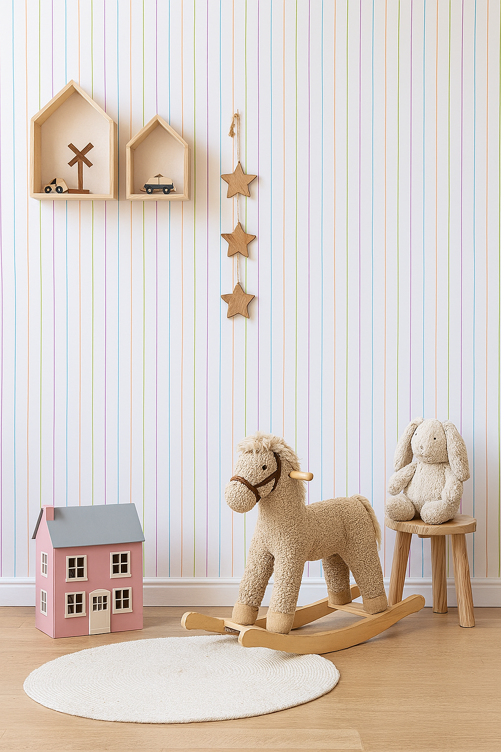 Jaren 80 streepjes behang
