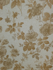Beige bloemen behang