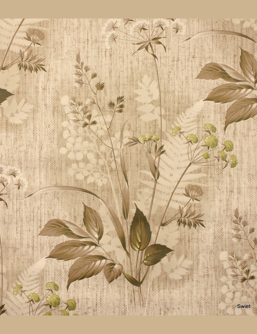 70s botanisch behang jute