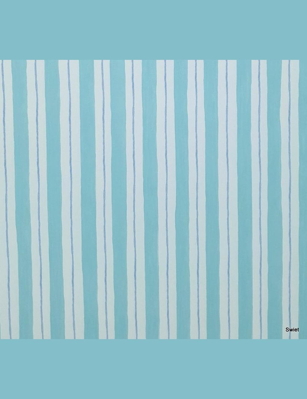 Blauw wit gestreept behang