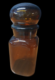 Vintage bruine glazen pot