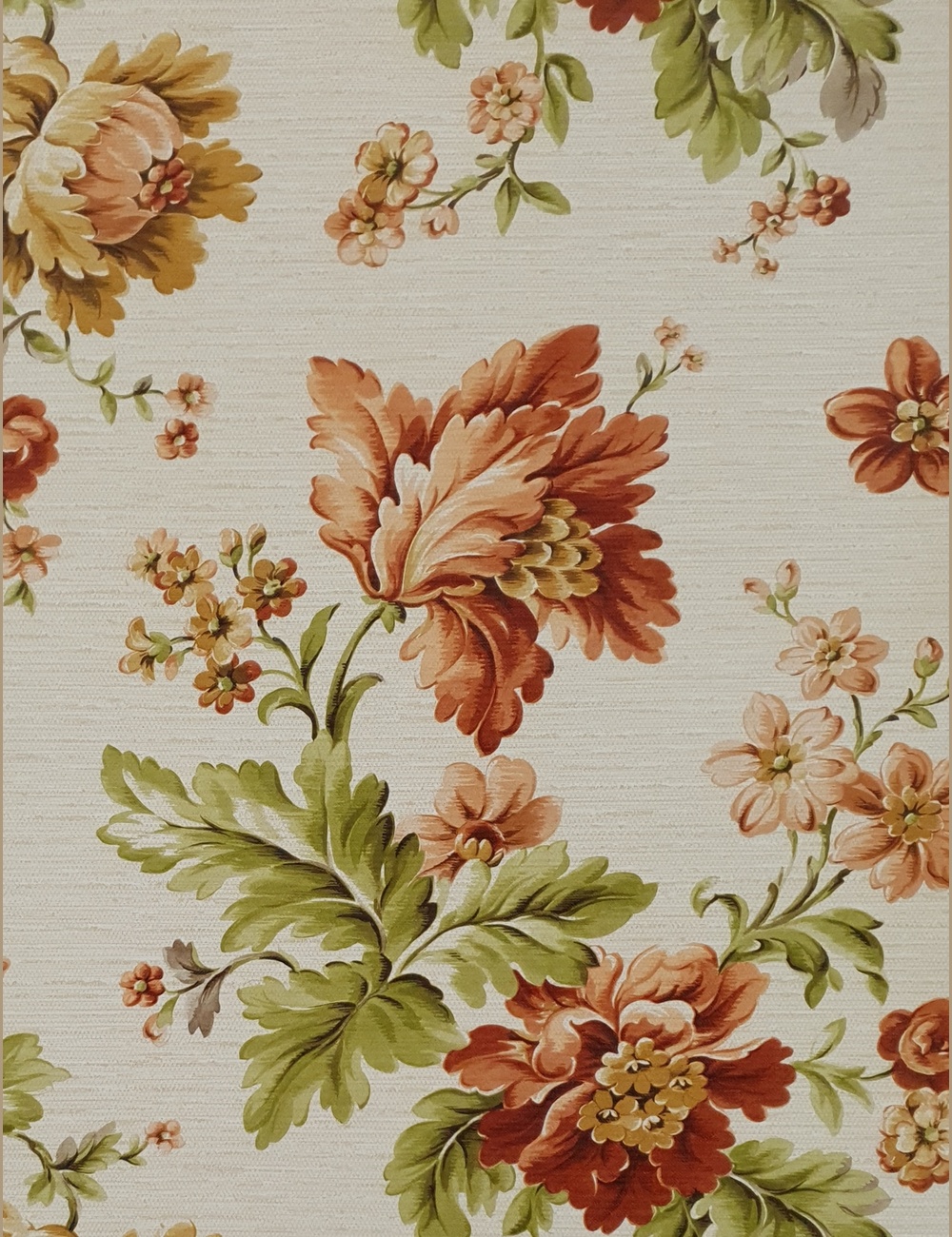 Vintage grote bloemen behang