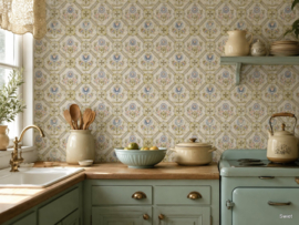 Retro bloemen in ruiten