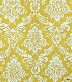 Vintage geel barok behang