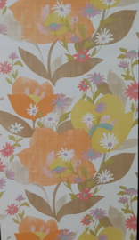 Groovy behang met fluor bloemen