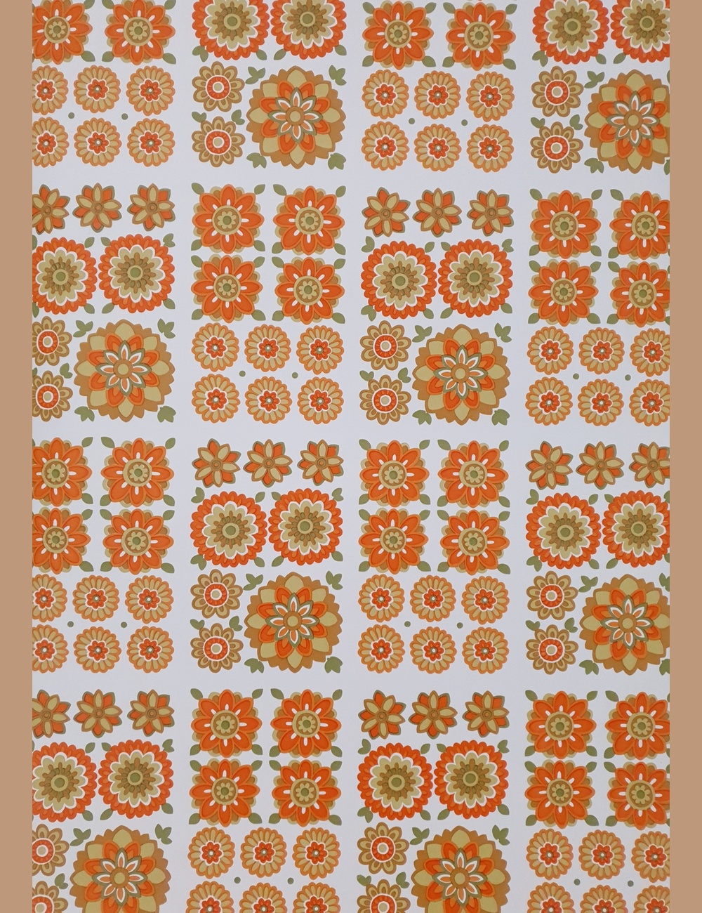 Seventies oranje behangpapier