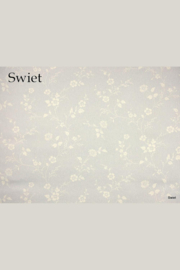 Blauw wit bloemenbehang