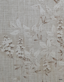 Jutelook behang met bloemen