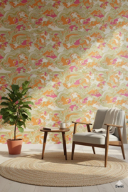 Retro psychedelisch behang