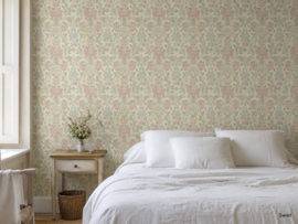 Pastel bloemen behang