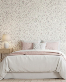 Pastel bloemenbehang