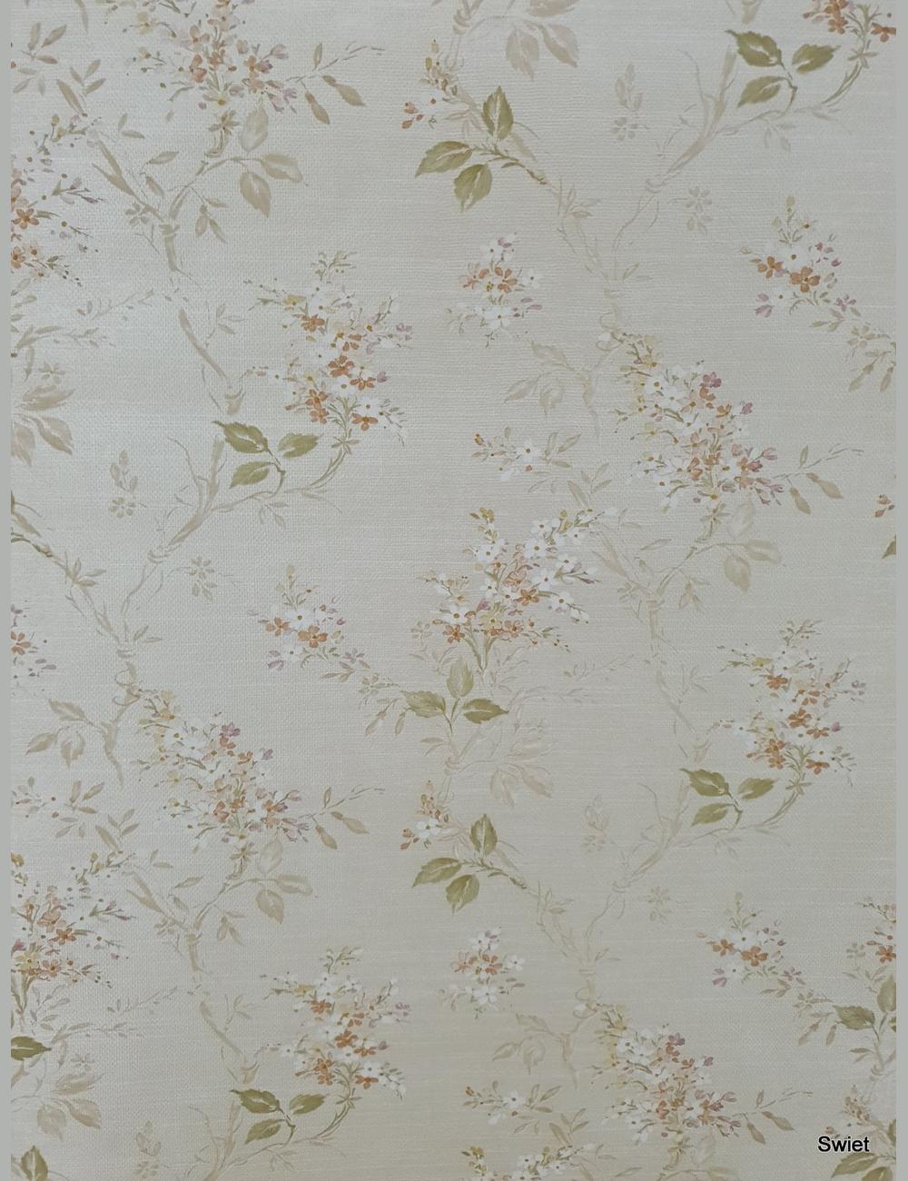Bloemen beige linnenlook