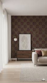 Antiek ossenrood behang