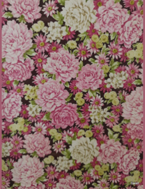 Roze bloemenbehang