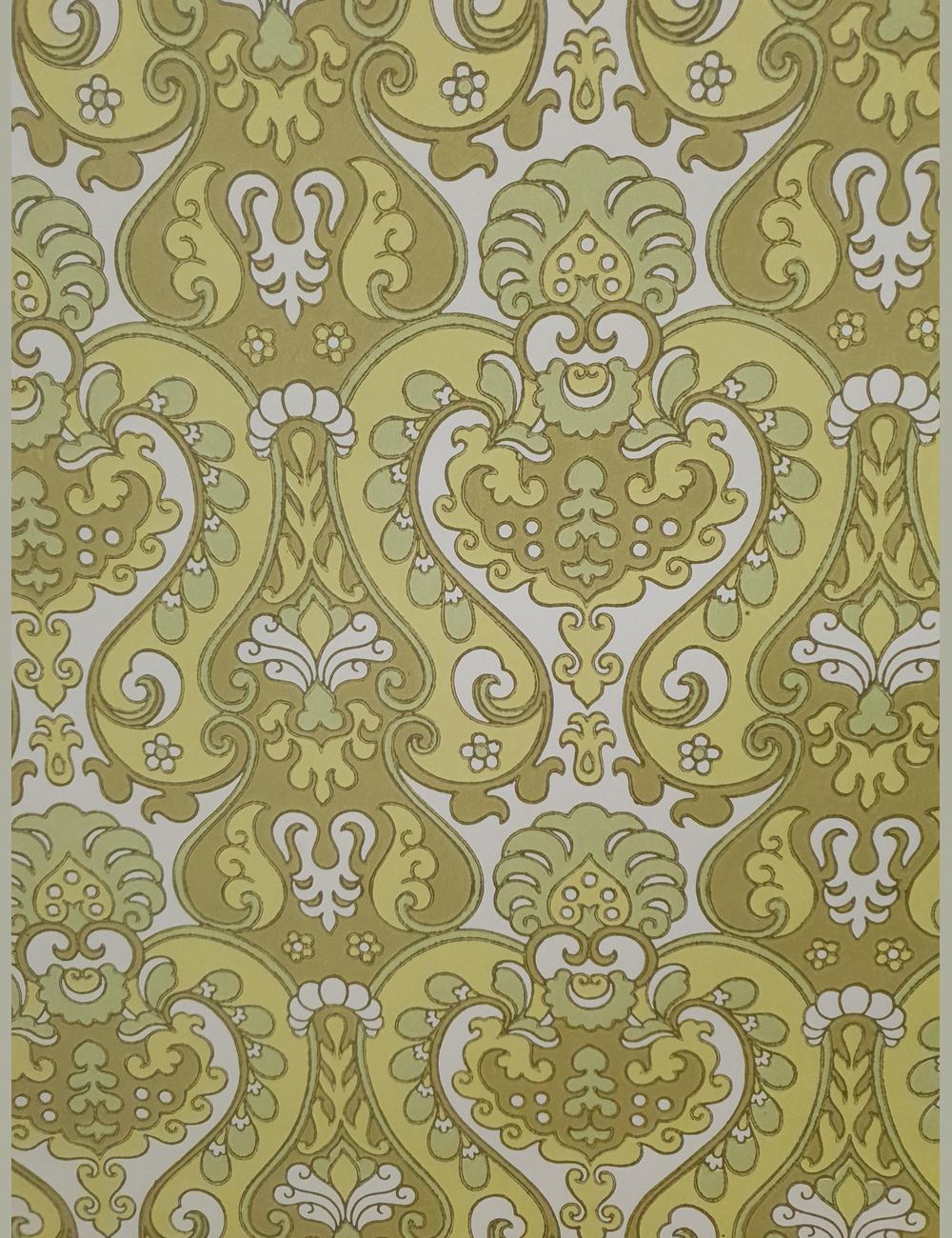 Groen vintage barokbehang
