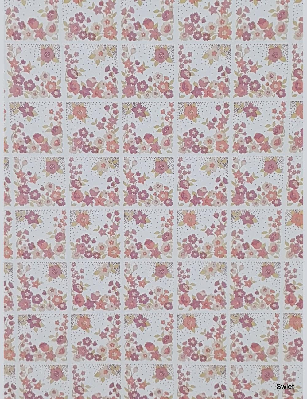Roze tegel bloemetjes