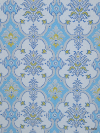 Turquoise barok behang