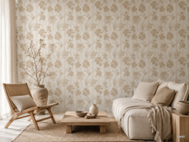 Groots bloemen behang