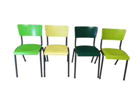4 vintage industriele stoelen