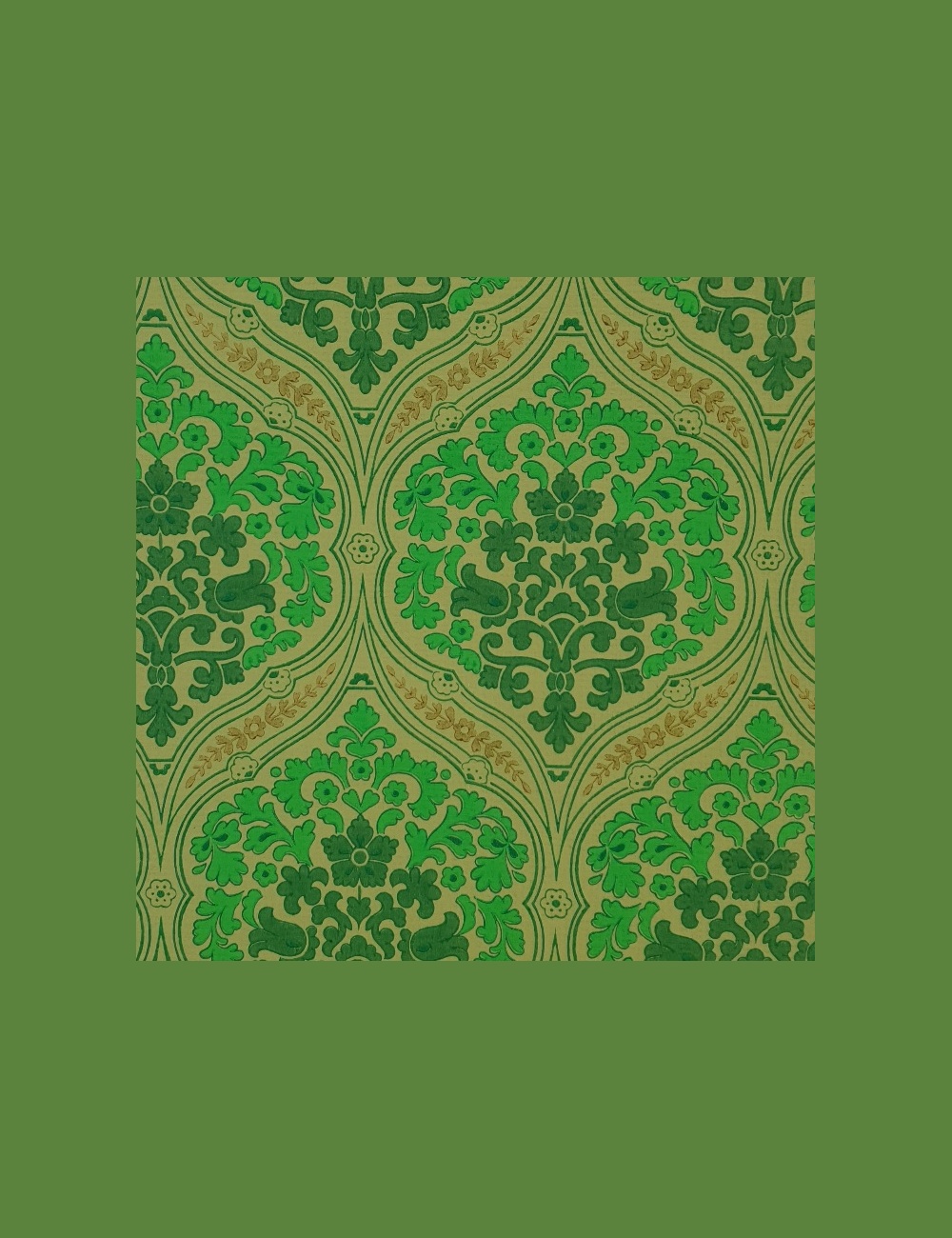 Knalgroen barok behang