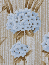 Jute-look bloemen behang