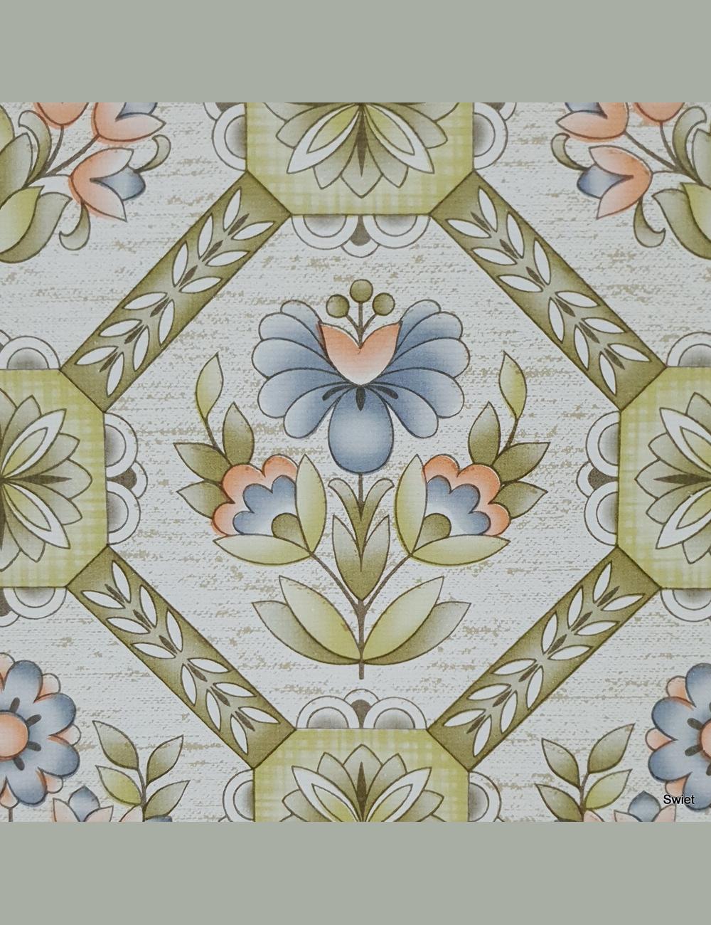 Retro bloemen in ruiten
