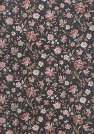 Donker bloemenbehang