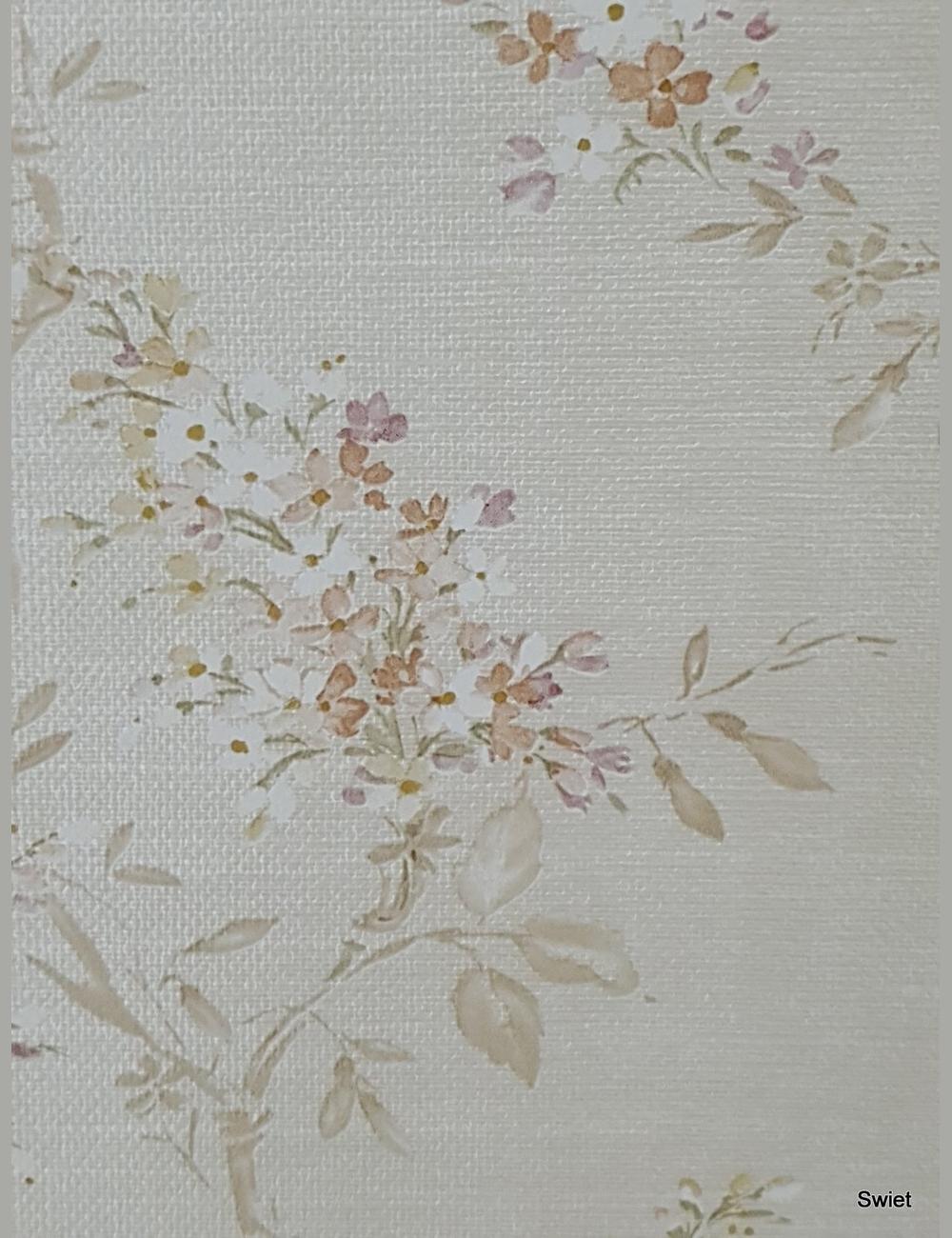 Bloemen beige linnenlook